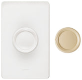 Lutron DNG-600PH-DK Rotary Dimmer, 120 V, 600 W, Halogen, Incandescent Lamp, Ivory/White